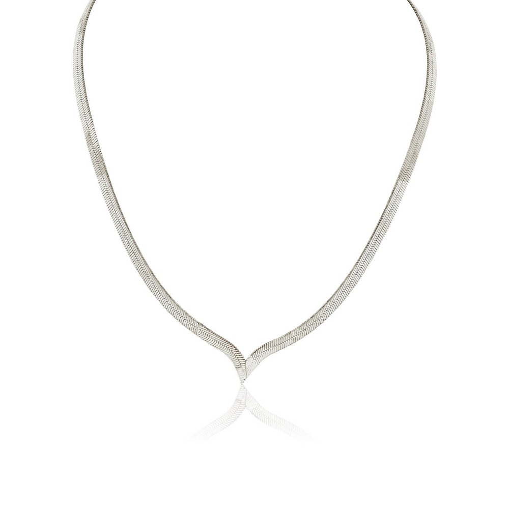 Herringbone Silver Necklace